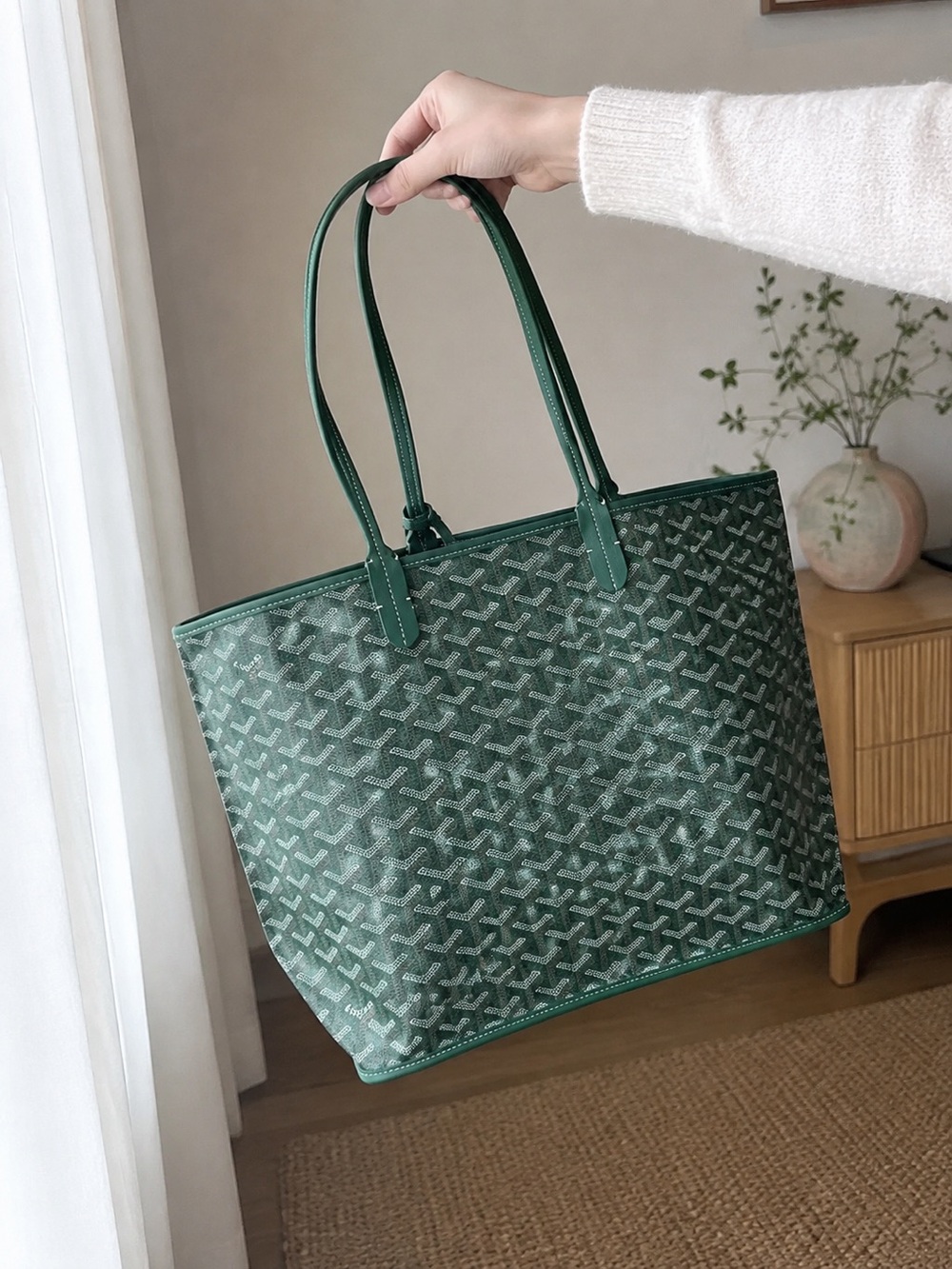 Goyard Green Patterned Saint Louis Tote